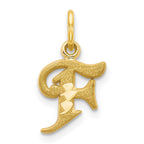 10k Small Diamond-cut Initial F Charm