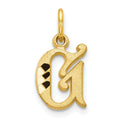 10k Small Diamond-cut Initial G Charm
