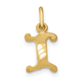 10k Small Diamond-cut Initial I Charm