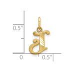 10k Small Diamond-cut Initial J Charm