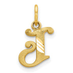 10k Small Diamond-cut Initial J Charm