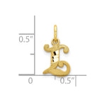 10k Small Diamond-cut Initial L Charm