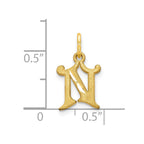 10k Small Diamond-cut Initial N Charm