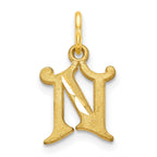 10k Small Diamond-cut Initial N Charm