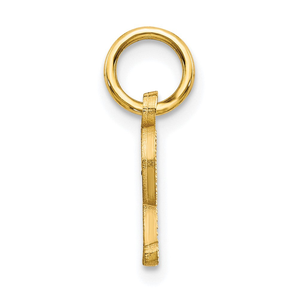 10k Small Diamond-cut Initial R Charm