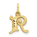 10k Small Diamond-cut Initial R Charm