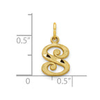 10k Small Diamond-cut Initial S Charm