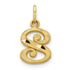 10k Small Diamond-cut Initial S Charm