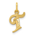 10k Small Diamond-cut Initial T Charm
