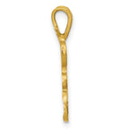 10k Satin Diamond-cut Initial A Charm
