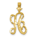 10k Satin Diamond-cut Initial A Charm