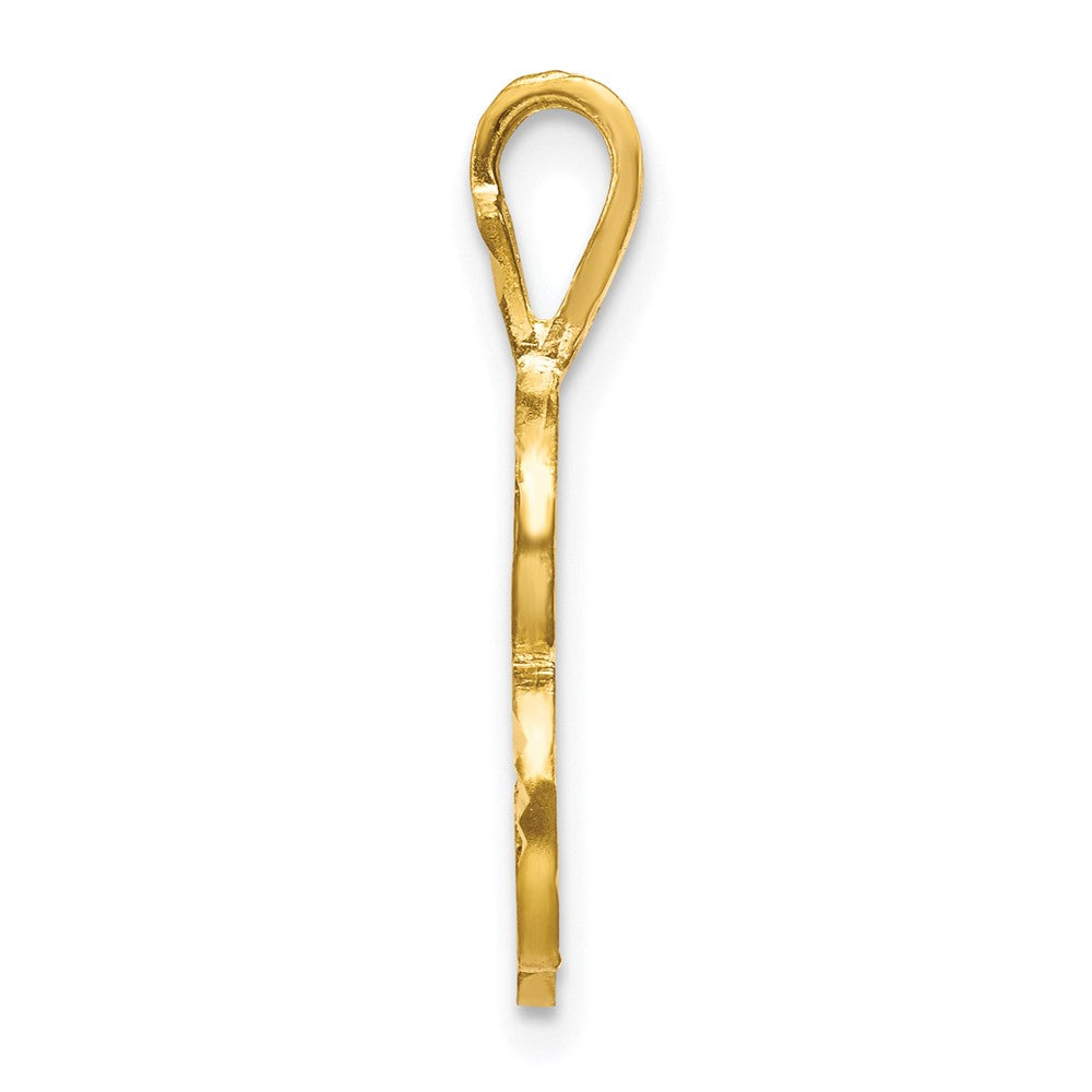 10k Satin Diamond-cut Initial B Charm