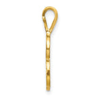 10k Satin Diamond-cut Initial B Charm