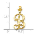 10k Satin Diamond-cut Initial B Charm