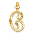 10k Satin Diamond-cut Initial C Charm