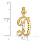 10k Satin Diamond-cut Initial D Charm