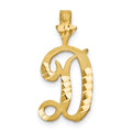 10k Satin Diamond-cut Initial D Charm