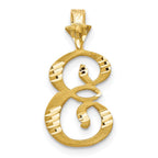 10k Satin Diamond-cut Initial E Pendant