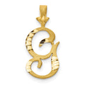 10k Satin Diamond-cut Initial G Pendant