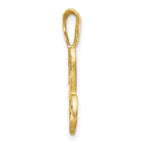 10k Satin Diamond-cut Initial H Pendant