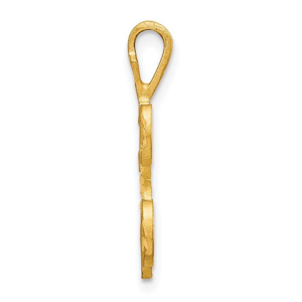 10k Satin Diamond-cut Initial K Pendant