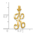 10k Satin Diamond-cut Initial K Pendant