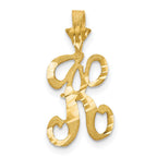 10k Satin Diamond-cut Initial K Pendant