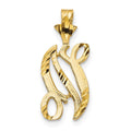 10k Satin Diamond-cut Initial N Pendant