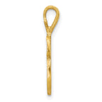 10k Satin Diamond-cut Initial W Pendant