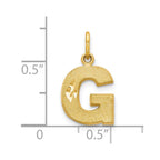 10k Satin Diamond-cut Block Initial G Charm