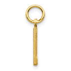 10k Satin Diamond-cut Block Initial L Charm