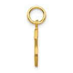 10k Satin Diamond-cut Block Initial S Charm