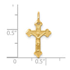 10K Satin Diamond-cut Crucifix Charm