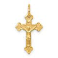 10K Satin Diamond-cut Crucifix Charm
