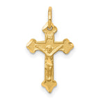 10K Satin Diamond-cut Crucifix Charm