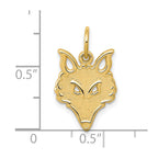 10k Solid Flat Back Small Fox Head Charm