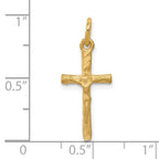10k Solid Satin Diamond-cut Crucifix Charm