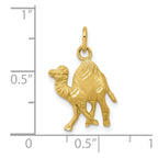 10k Satin Diamond-cut Camel Charm
