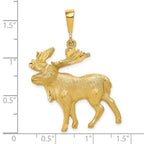 10k Diamond-cut Moose Charm