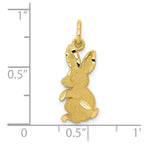 10k Satin Diamond-cut Baby Bunny Charm