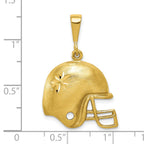 10K Diamond-cut Football Helmet Charm