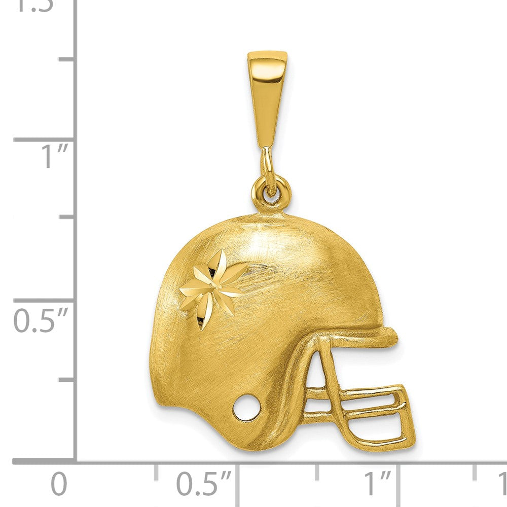10K Diamond-cut Football Helmet Charm