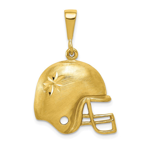 10K Diamond-cut Football Helmet Charm