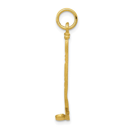 10K Diamond-cut Hockey Stick Charm