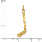 10K Diamond-cut Hockey Stick Charm