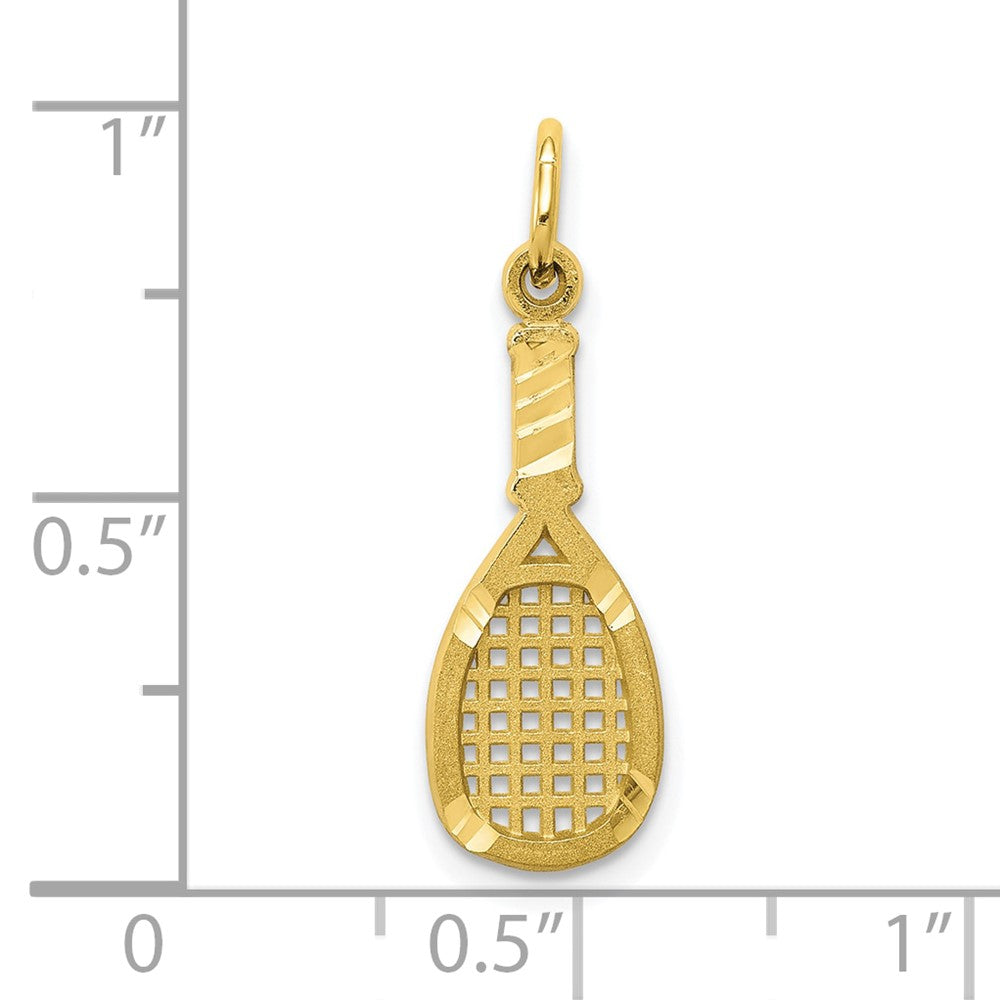 10k Solid Diamond-cut Racquetball Racquet Charm