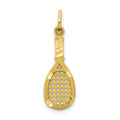 10k Solid Diamond-cut Racquetball Racquet Charm