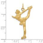 10k Solid Satin Diamond-cut Figure Skater Charm