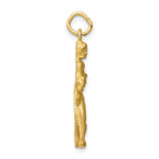 10k Satin Diamond-cut Solid Runner Charm