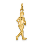 10k Satin Diamond-cut Solid Runner Charm